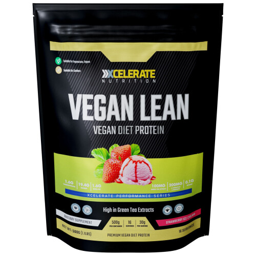 XCelerate Nutrition Vegan Diet Protein 500g Strawberry