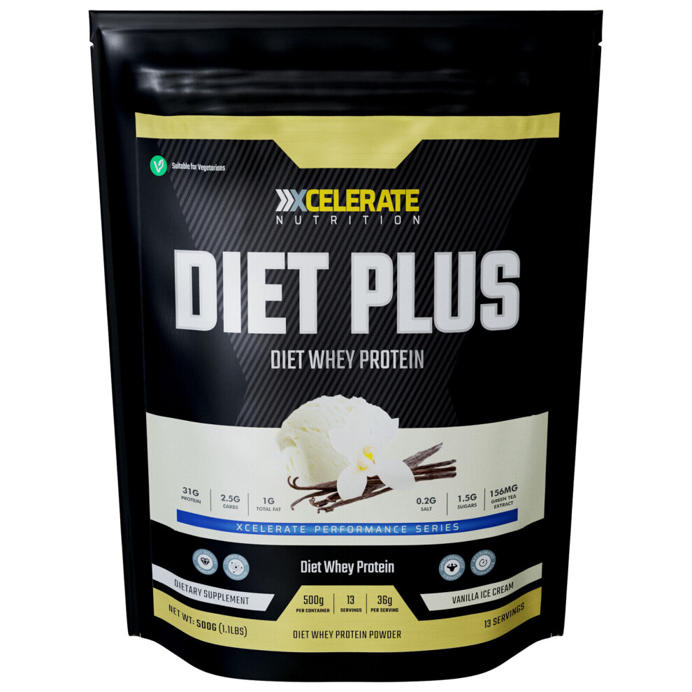 Xcelerate Nutrition Diet Whey 500G - Vanilla Ice Cream