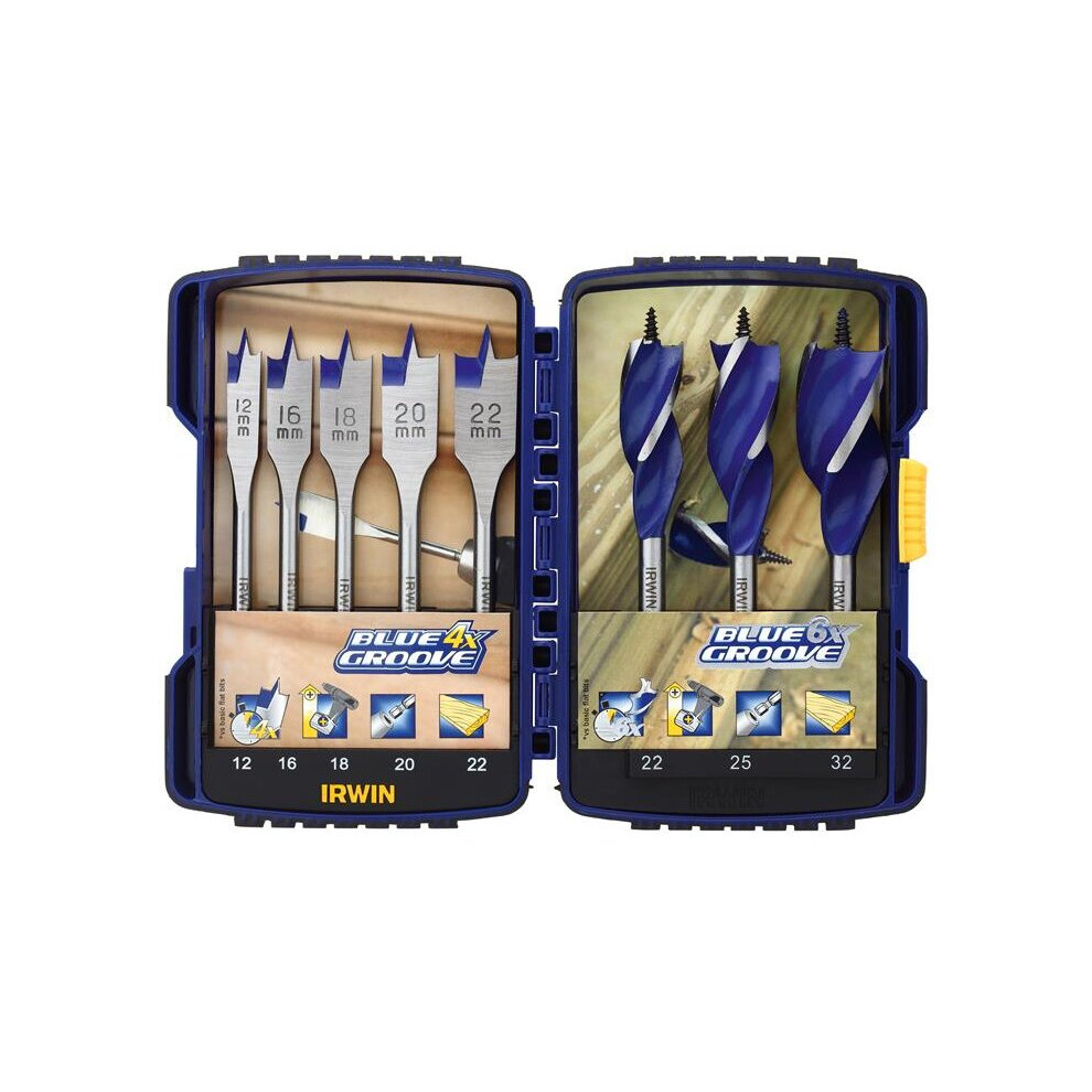 Photos - Bits / Sockets IRWIN IRWINÂ® Blue Groove Auger & Flat Drill Bit Set, 8 Piece 10507593 