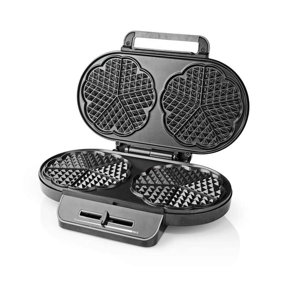Waffle Maker Machine Dual 14cm Heart Shape Slice Non Stick Iron Press 1200W