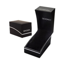Sekonda Men's White Dial Black Leather Strap Casual Wrist Watch Gift for Him