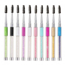 New Pen Spiral Rhinestone Lash Brush Reusable Portable Eyelash Brush Cosmetic Mascara Wand Makeup Tool