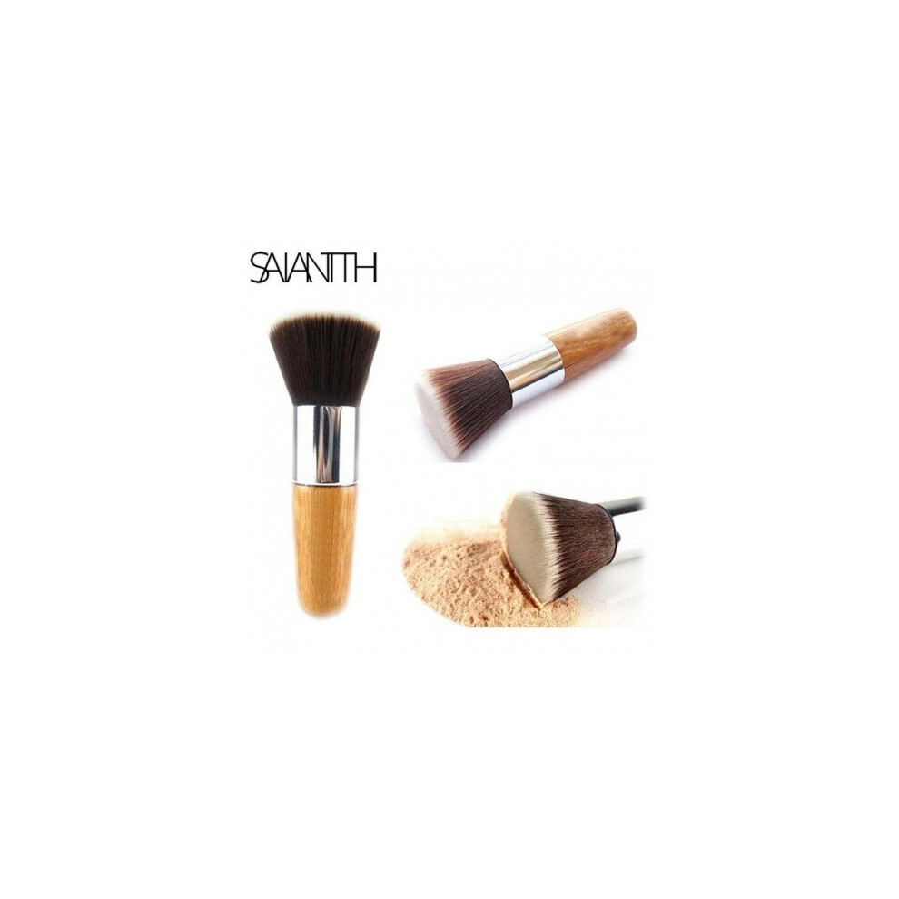 Blowuponline5 Saiantth Bamboo Handle Flat Dense Makeup Brushes Single Foundation Brush Professional Beauty Tools Pincel Maquiagem