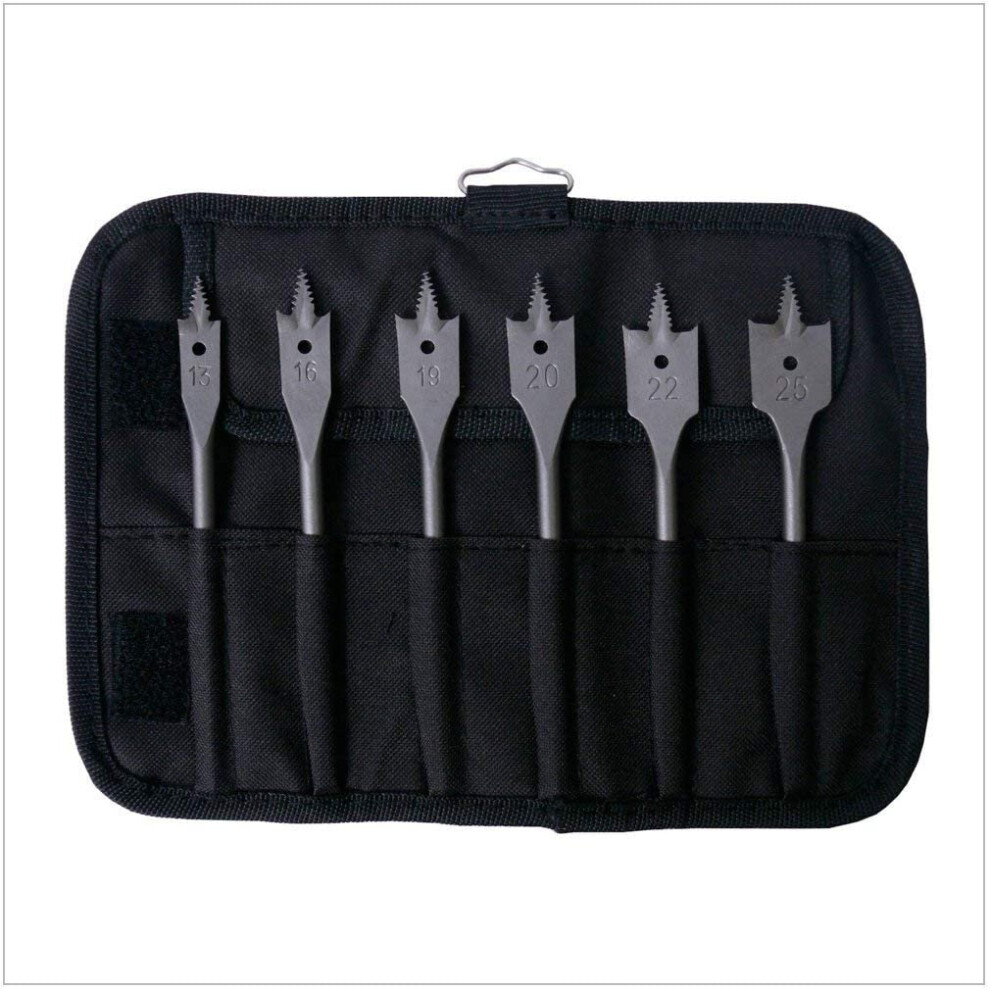 Bosch 1/4" 6 Piece Selfcut Flat Spade Wood Bits Set in Wallet 2608587793