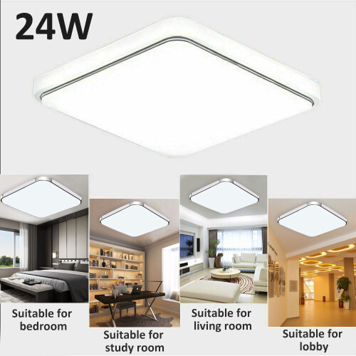 24W Bright Square LED Ceiling Down Light Panel Wall Kitchen Bathroom 1