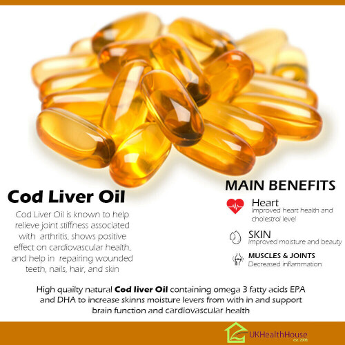 Cod Liver Oil Capsules 1000mg x 30 - High Strength EPA DHA Omega 2