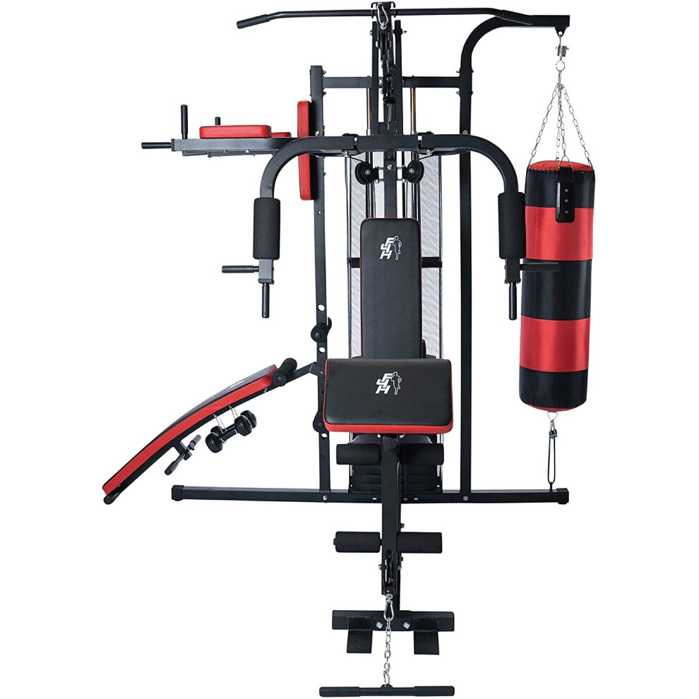 Multi-Gym Cable Column Workout Station with Boxing and 68kg weight NEW