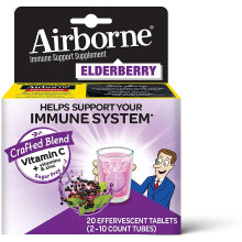 AirBorne, Immuunipuolustusannos, Elderberry, 2 Putkea, 10 Effervescent Tablettiä Kummassa