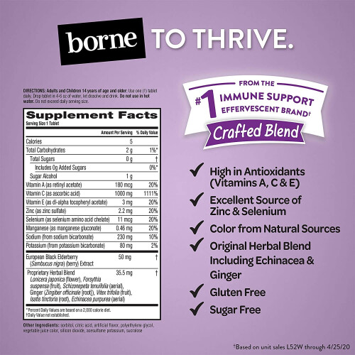 AirBorne, Immune Support Supplement, Elderberry, 2 Tubes, 10 Effervescent Tablets Each 2