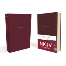 NKJV, Gift and Award Bible, Leather-Look, Burgundy, Red Letter, Comfort Print