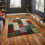 Think Rugs (160x220cm) Brooklyn Modern Rugs 21830 in Square Patchwork Grey and Multicolour Thick Soft Mats 1