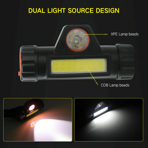 Lampe frontale LED USB 2 x rechargeable Lampe frontale de travail Lampe frontale Torche de tête 2