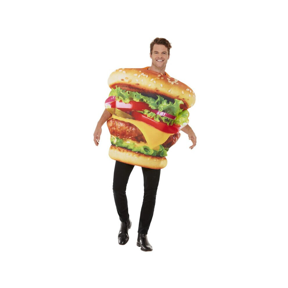 Mens Burger Fancy Dress Costume (One Size)