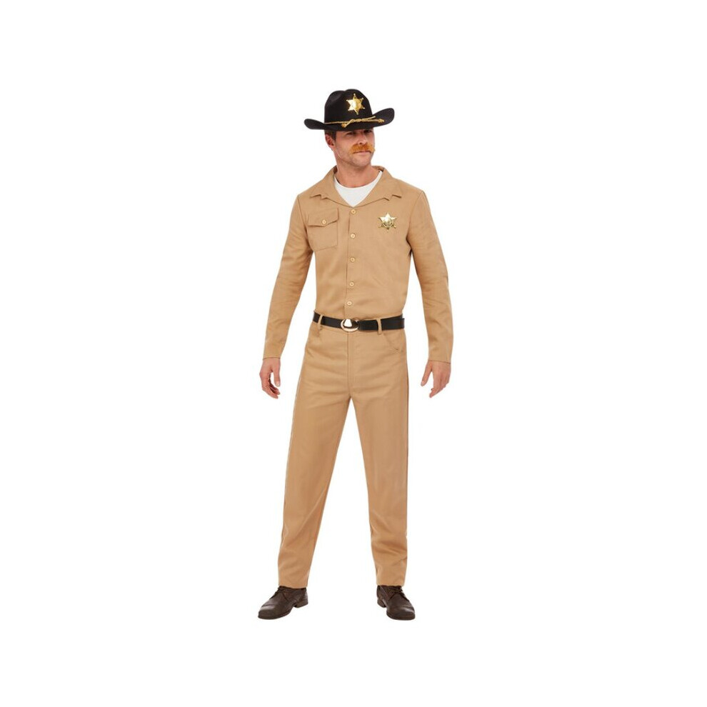 Mens 80s Sheriff Fancy Dress Costume (Medium)