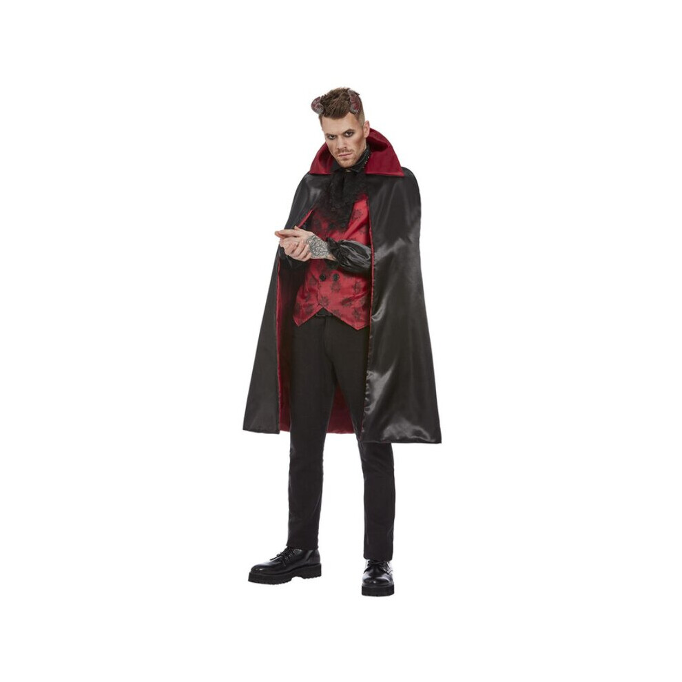 Mens Red & Black Devil Fancy Dress Costume (XL)