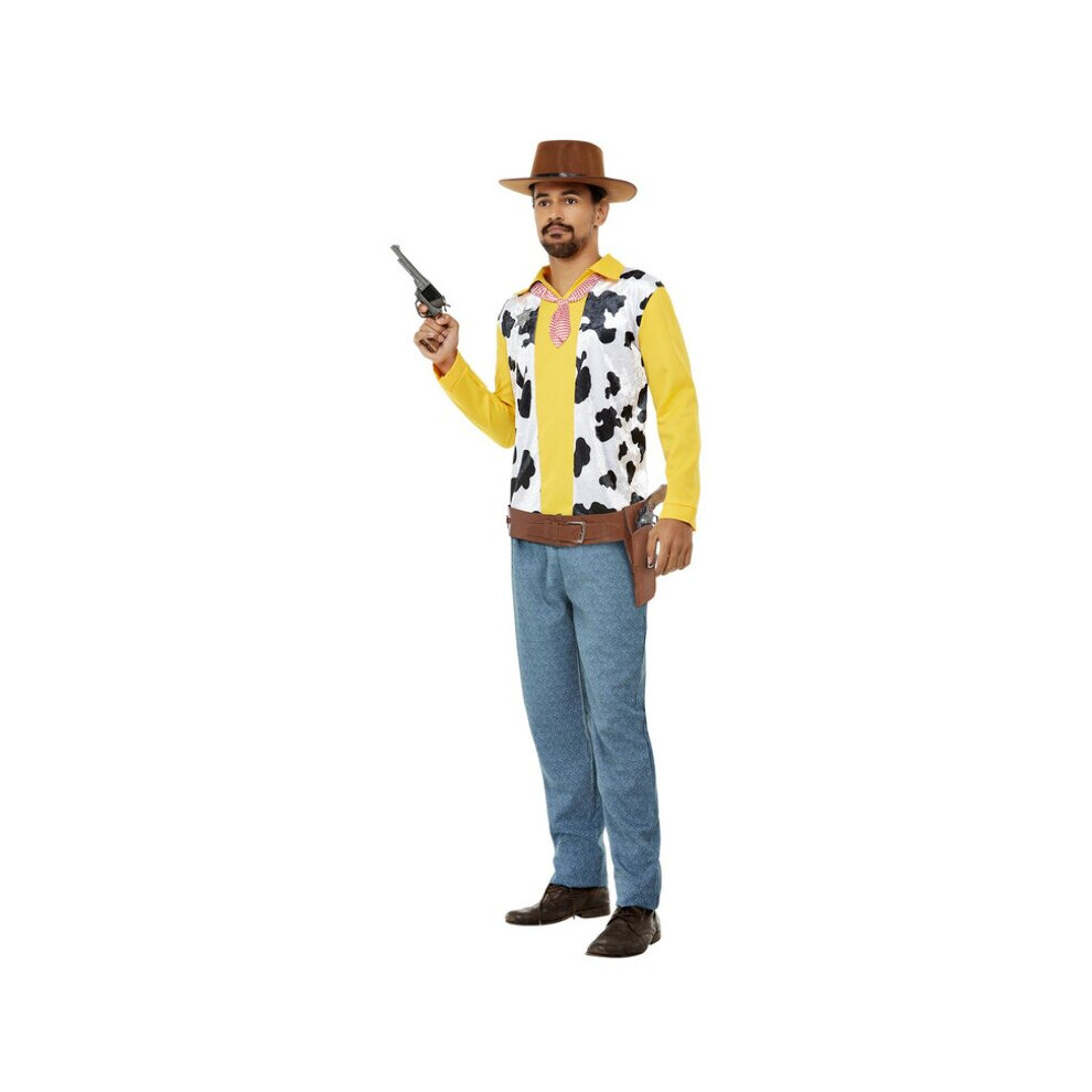 Mens Yellow Western Cowboy Fancy Dress Costume (Medium)