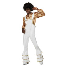 Mens White 70s Glam Fancy Dress Costume (XL)
