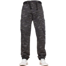 (Dark Khaki, 38R) Enzo Mens Cargo Combat Trousers Camo Jogger Jeans