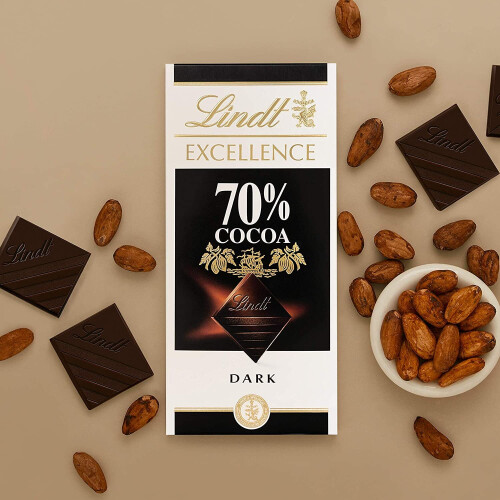Lindt Lindt Excellence Dark 70% Cocoa Chocolate Bar Each 100g 2