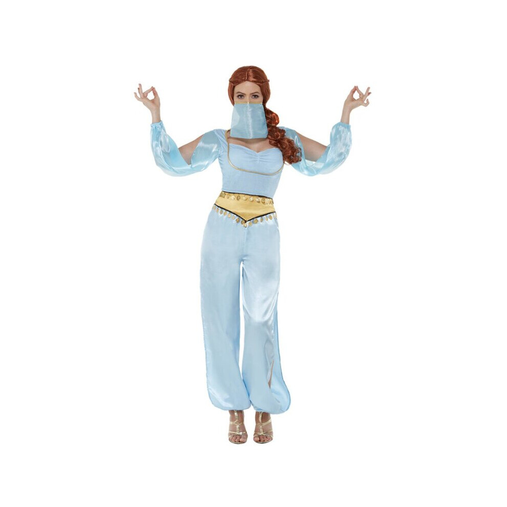 Womens Blue Arabian Princess Fancy Dress Costume (Size 8-10)