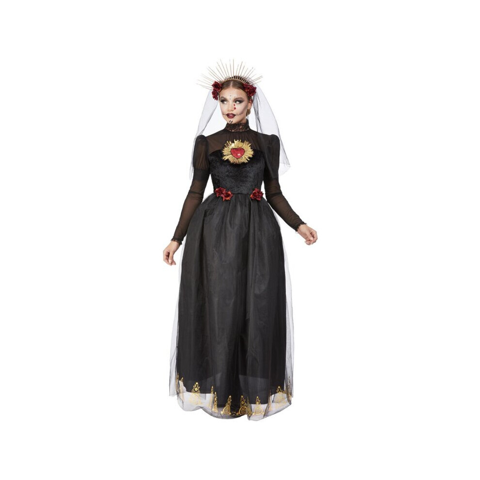Smiffy's Womens Deluxe Dotd Sacred Heart Bride Fancy Dress Costume (Size 12-14) Multicoloured