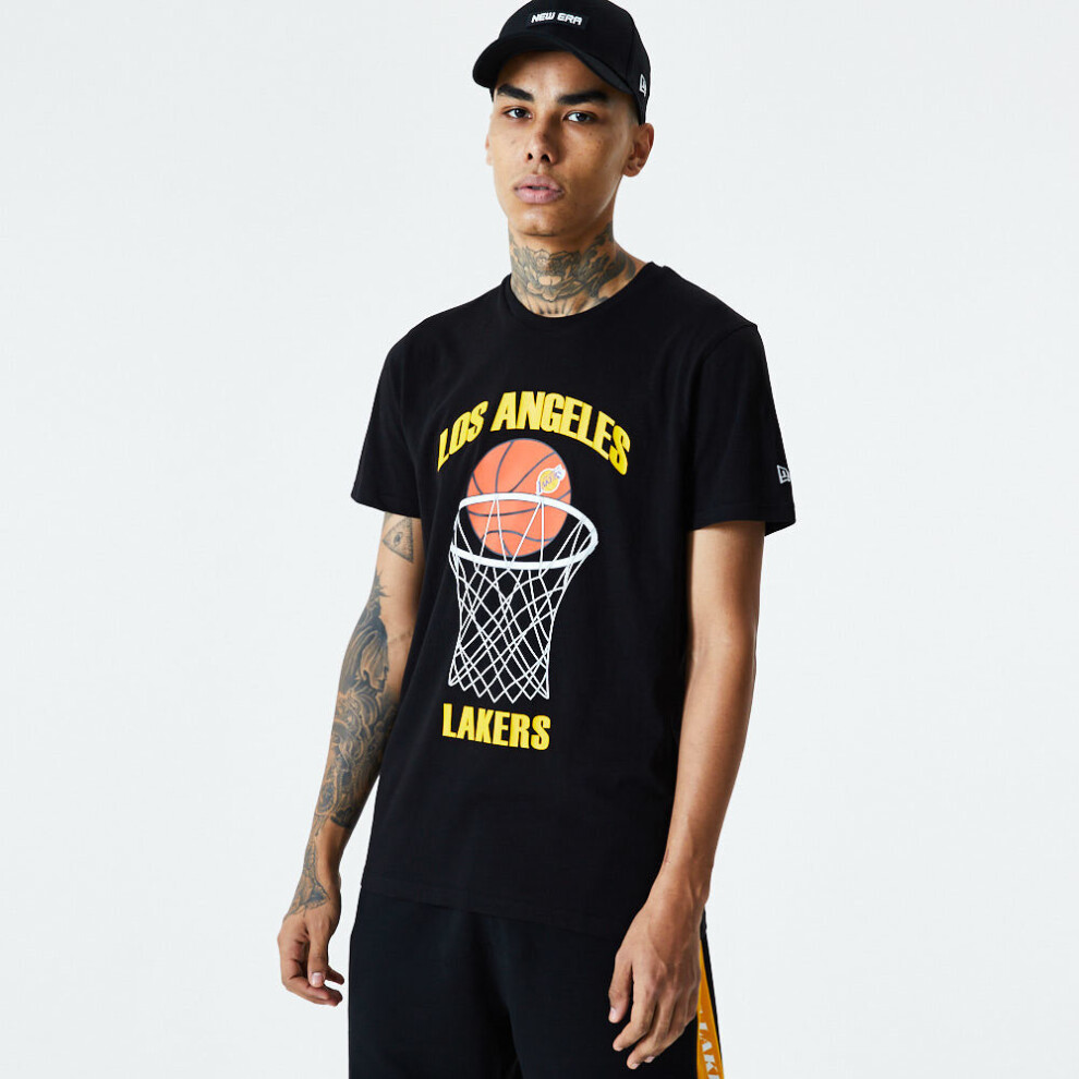 New Era (Xl) Nba Basketball T-Shirt ~ La Lakers Black