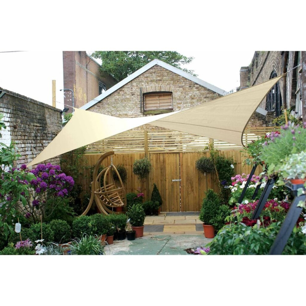 Perel Shade Sail Square 3.6m Cream Outdoor Garden Patio Canopy Shelter GSS4360