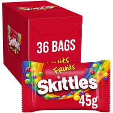 Skittles Sweets, Fruit Chewy Halloween Sweets, Pack of 36, 45 g