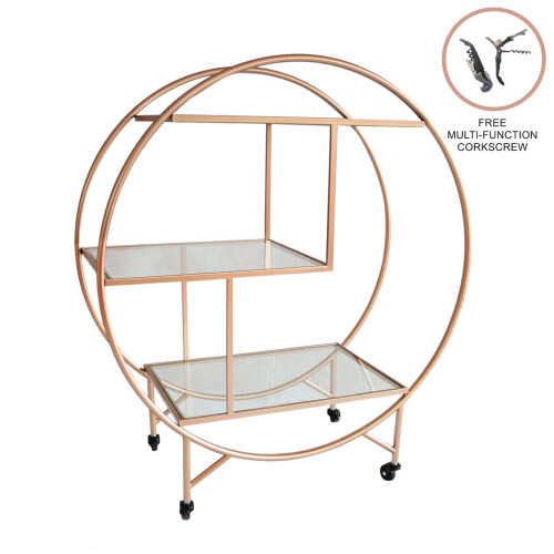 Großer Servierwagen Rosé Gold 1