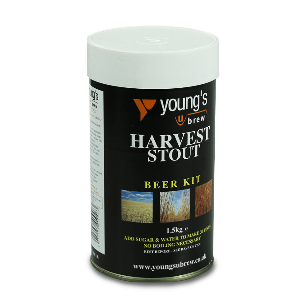 Youngs (Stout) Harvest 40 Pint (1.5Kg) Beer Making Kit - Homebrew Dark