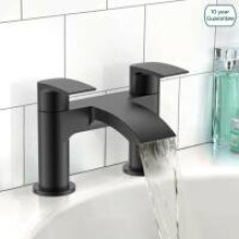 Black Matt SLEEK Waterfall Bath Filler Mixer Tap Modern