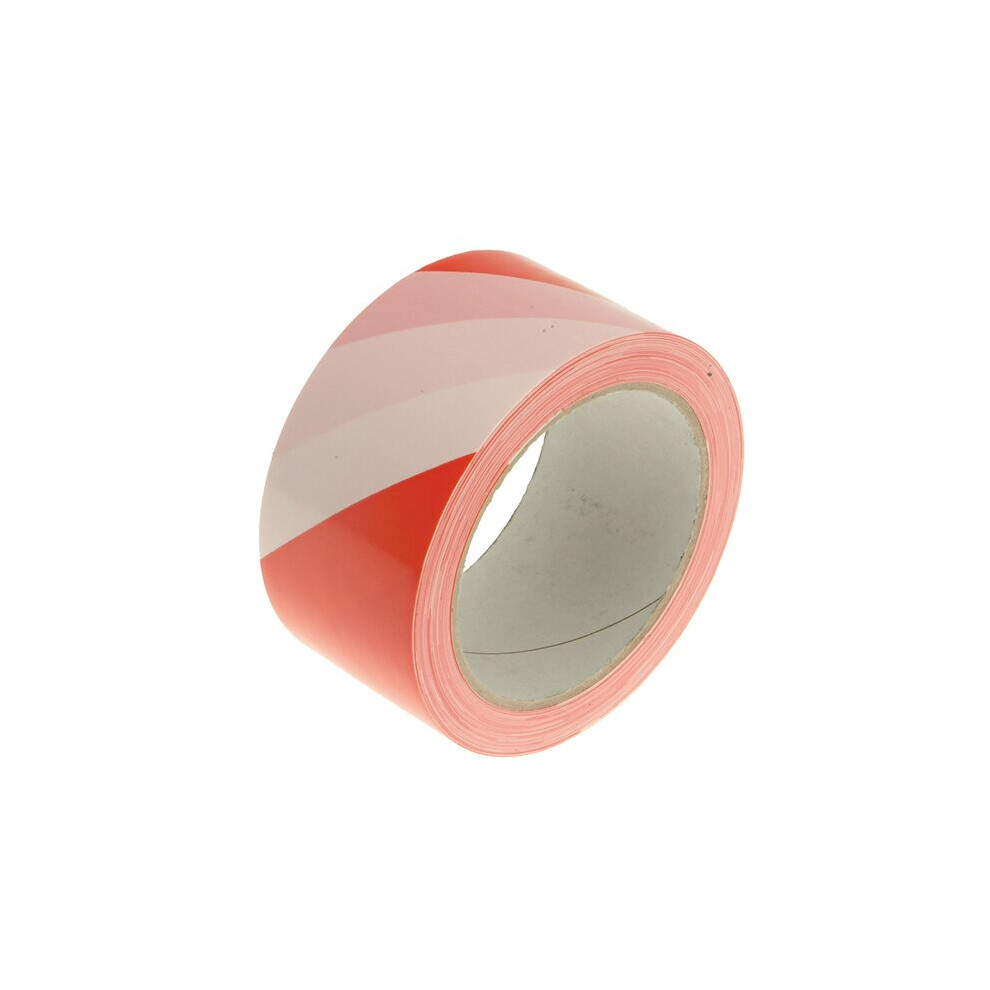 Faithfull Hazard Warning Safety Tape 50mm x 33m Red & White FAITAPEHAZRW