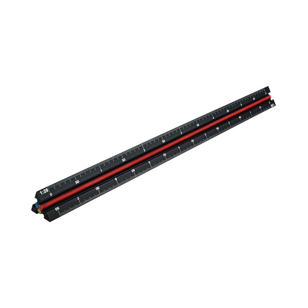 Faithfull Prestige Tri-Scale Engineer Rule Black Aluminium 300Mm