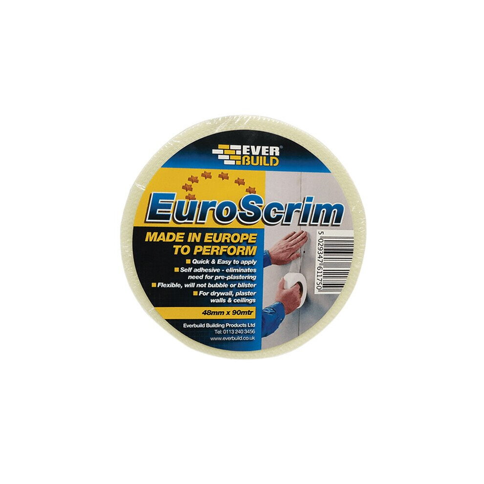 EVERBUILD SELF ADHESIVE EURO SCRIM / MESH PLASTERBOARD TAPE 100mm X 90 metre (PREMIUM QUALITY)