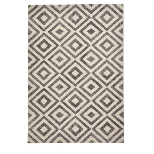 Think Rugs (120x170cm) Elegant Geometric Pattern Rugs 4893 in Grey and White Thick Soft Mats 2