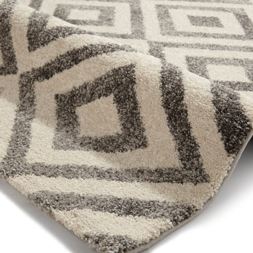 Think Rugs (120x170cm) Elegant Geometric Pattern Rugs 4893 in Grey and White Thick Soft Mats 1