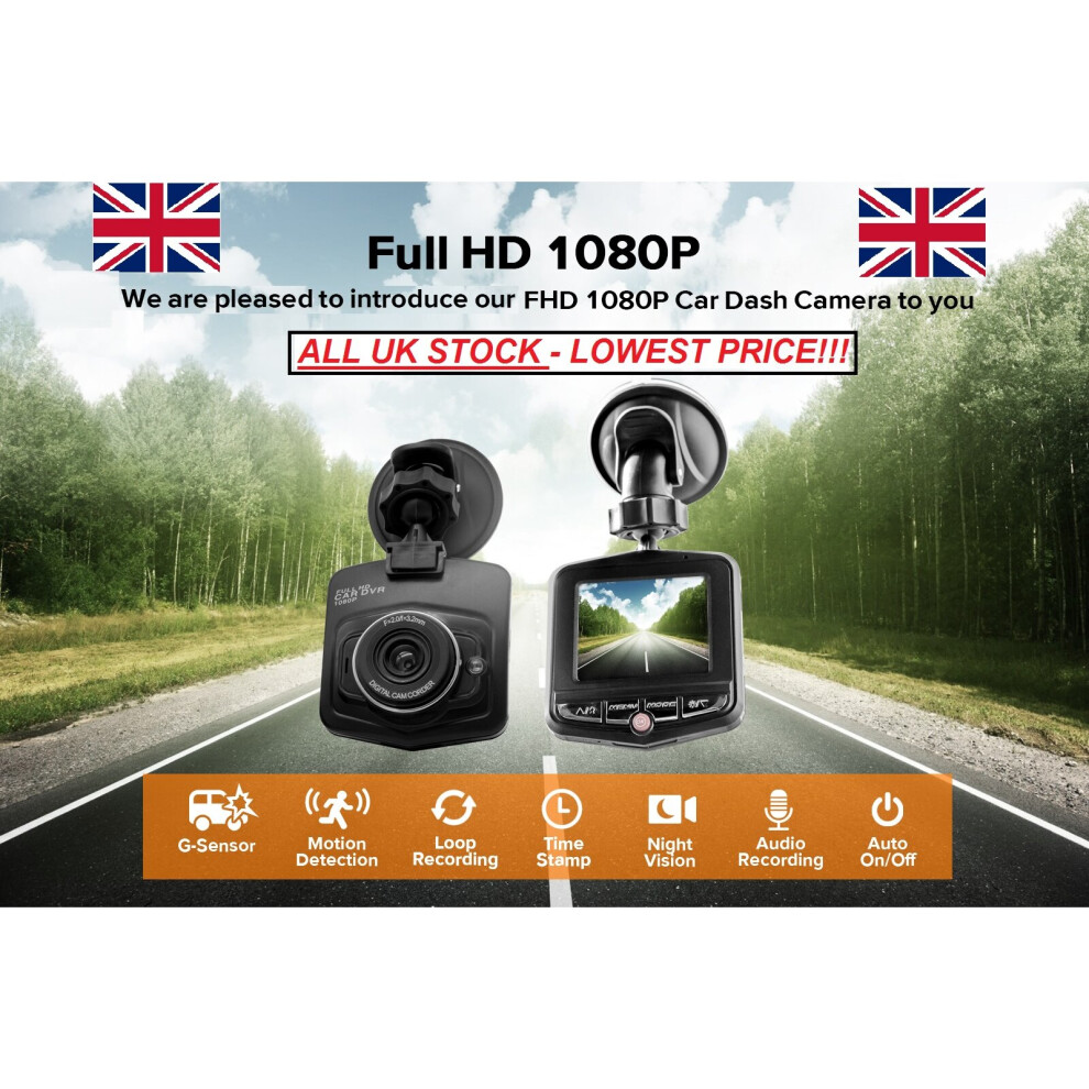 Dash Cam Vehicle Box Dvr 1080 Full Hd 2.4" Lcd Fhd Black