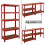 Direct Online Houseware (Red) 5 Tier Heavy Duty Boltless Metal Shelving 4
