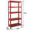 Direct Online Houseware (Red) 5 Tier Heavy Duty Boltless Metal Shelving 5