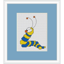 Worm Cross Stitch Kit - Luca S - Beginner 6.5cm x 8.5cm