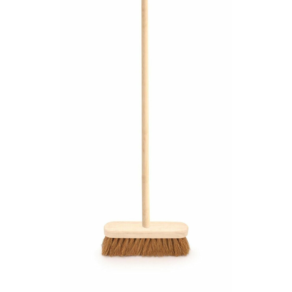 10" SOFT COCO BROOM HEAD INDOOR SOFT BRISTLE BRUSH AND HANDLE