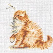 Lucas -S L Kit für Kreuzstich-Muster Kätzchen und Libelle 22 x 22,5 cm - B2270