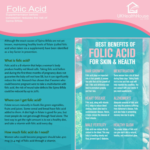 Folic Acid - 400mcg x 30 - B vitamin - 100% Daily Value 2