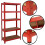 Direct Online Houseware (Red) 5 Tier Heavy Duty Boltless Metal Shelving 6