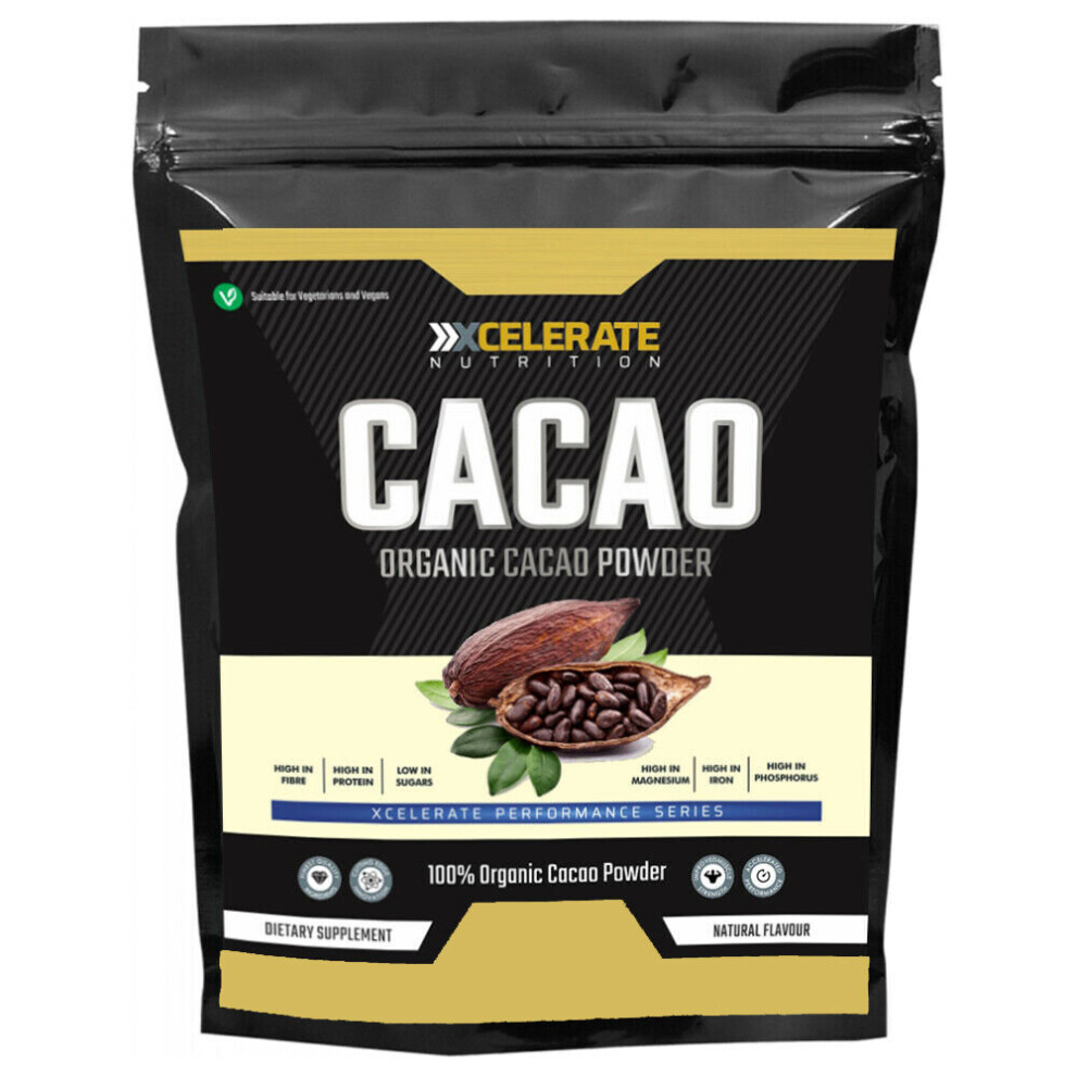 Xcelerate Nutrition 100% Organic Cacao Powder 100G Unflavoured