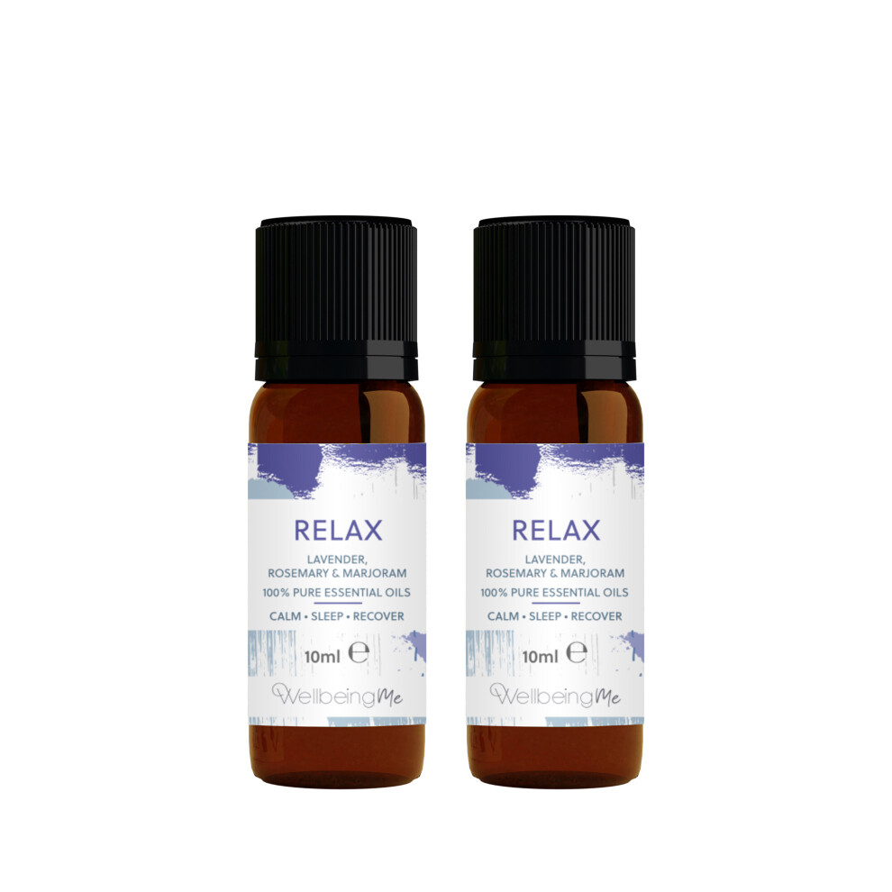 WellbeingMe Relax - Lavender, Rosemary & Marjoram 100% Pure Essential Oils Multipack (2 x 10ml) | Helps to Promote Sleep and Relieve Tension