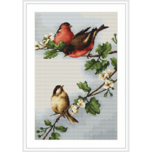 Birds On A Branch Cross Stitch Kit - Luca S - 20cm x 30.5cm