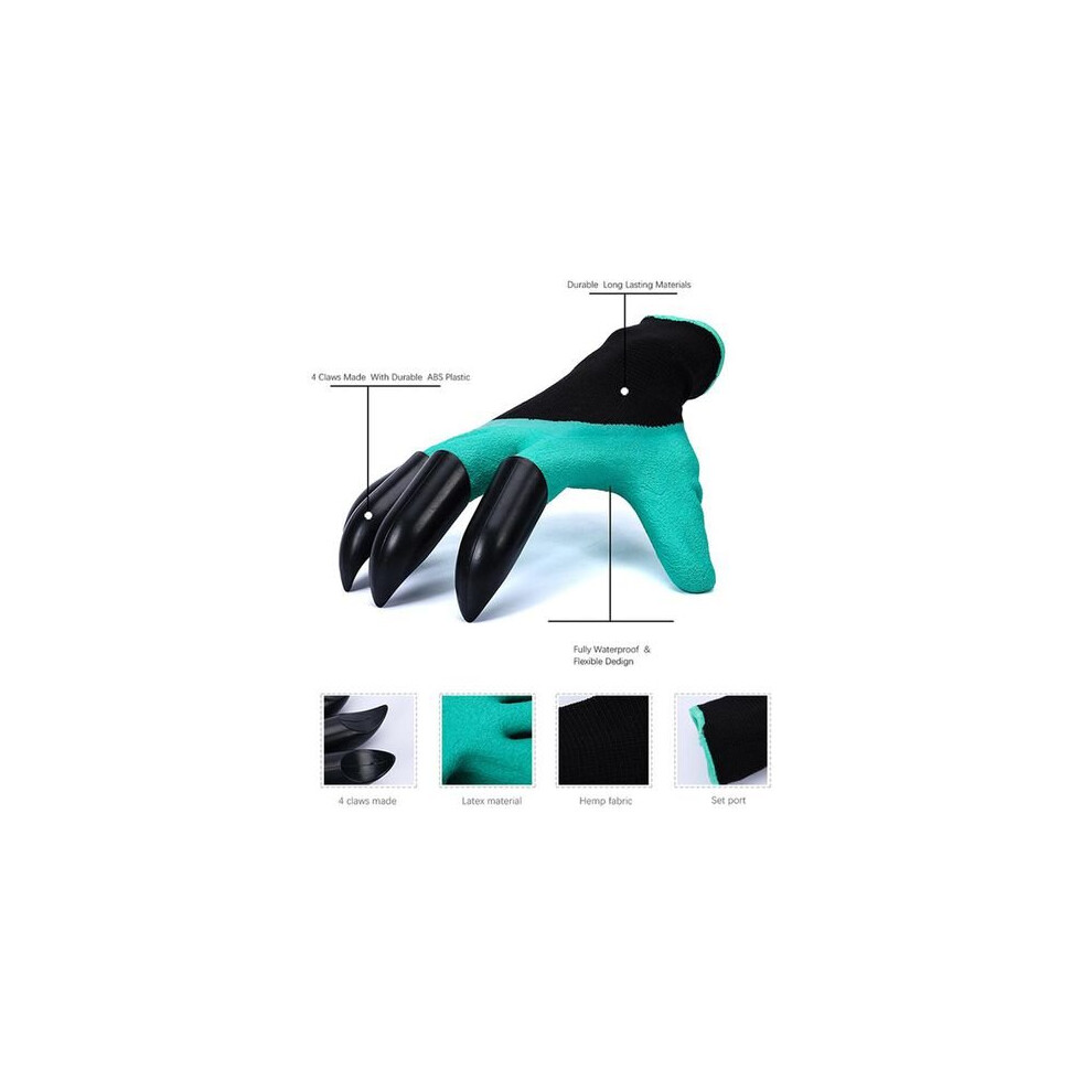 Rubber Digging Planting Garden Gloves Cut Resistant Waterproof Gloves