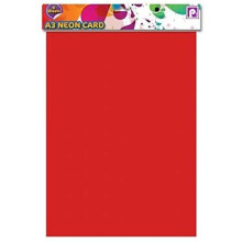 A3 Neon Fluorescent Card Pack of 6 Mixed Colours Size 420mm x 297mm