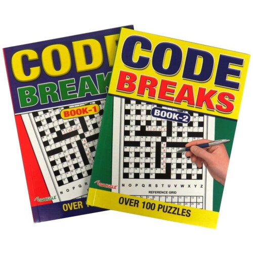 Jumbo Code Break Puzzle Books (Vols 1 & 2) - 258 Puzzles, Large Print, Laminated Covers 1